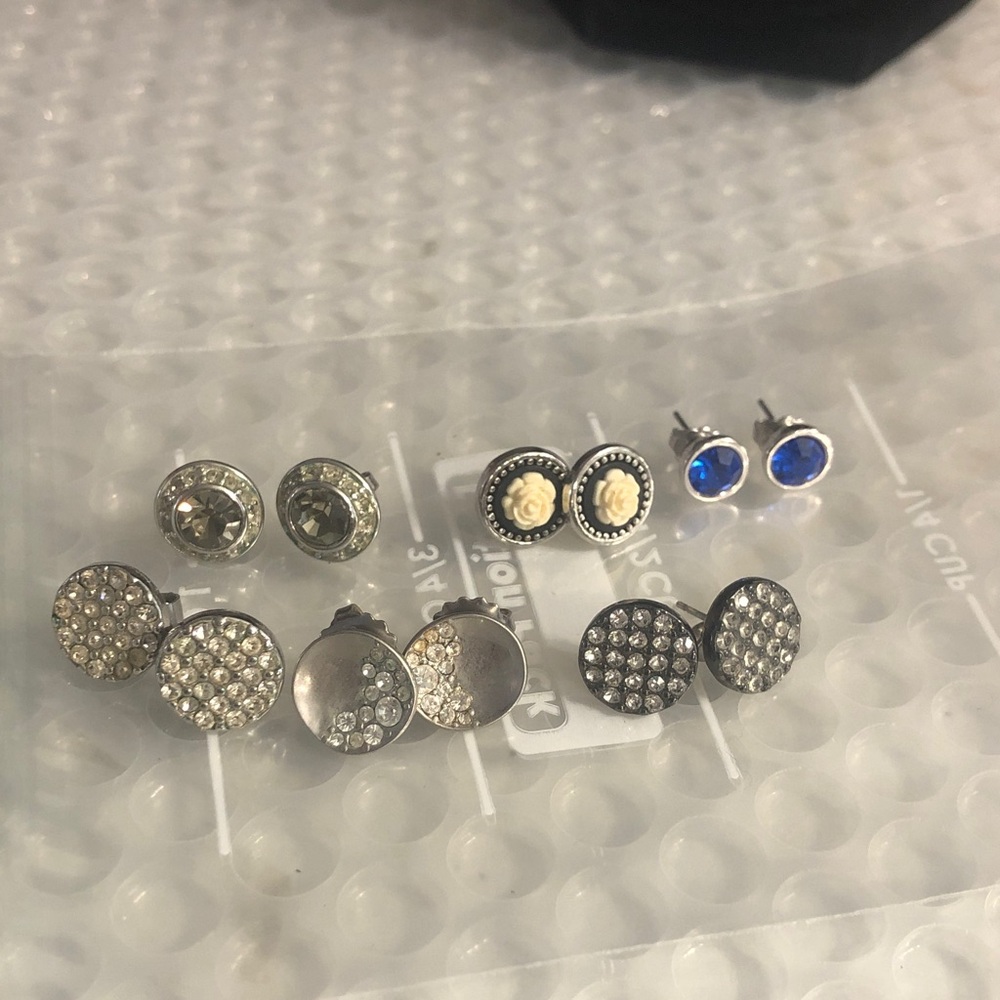 Lia Sophia Silver and Blue Cuff Links Set